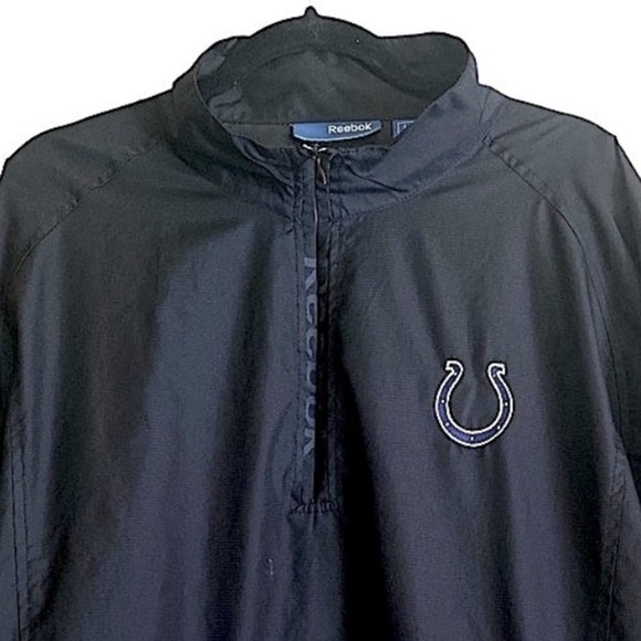 INDIANAPOLIS COLTS REEBOK Coaches 1/4 Zip Wind Jacket Black Men’s Size L… - Picture 5 of 9